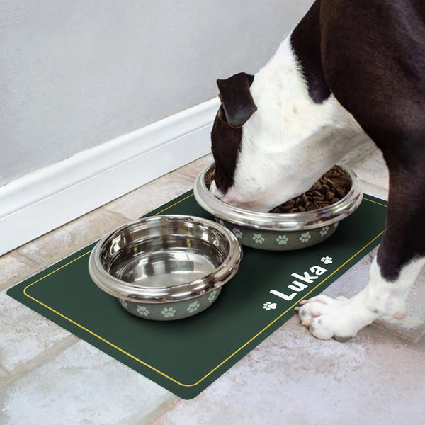 Load image into Gallery viewer, Gold Border Pet Place Mat - Personalised

