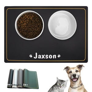 Gold Border Pet Place Mat - Personalised