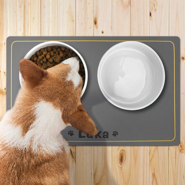 Load image into Gallery viewer, Gold Border Pet Place Mat - Personalised
