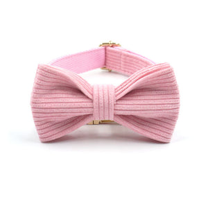 Corduroy Crush Baby Pink - Leash, Poop Bag Holder & Personalised Collar