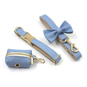 Denim Crush - Leash, Poop Bag Holder & Personalised Collar