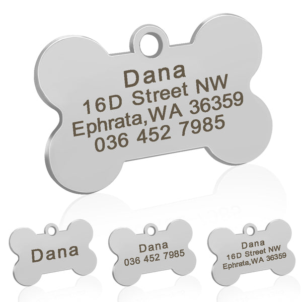 Load image into Gallery viewer, Stripe Bone Pet Tag - Personalised Engraving
