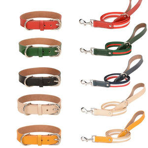 Designo Leather - 2 Piece Set - Leash & Collar