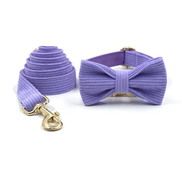 Load image into Gallery viewer, Corduroy Crush Lavender - Leash, Poop Bag Holder &amp; Personalised Collar
