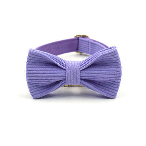 Corduroy Crush Lavender - Leash, Poop Bag Holder & Personalised Collar