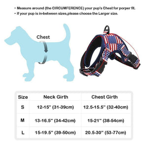 Size guide for american dog harness