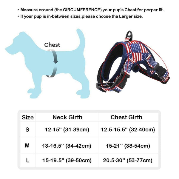 Load image into Gallery viewer, Size guide for american dog harness

