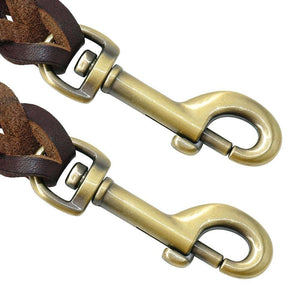 Leather double dog leash extender