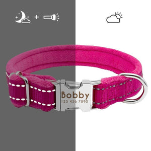 Personalised dog collar with engraving and matching leash set