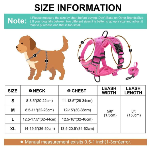 Load image into Gallery viewer, sturdy no pull dog harness size guide
