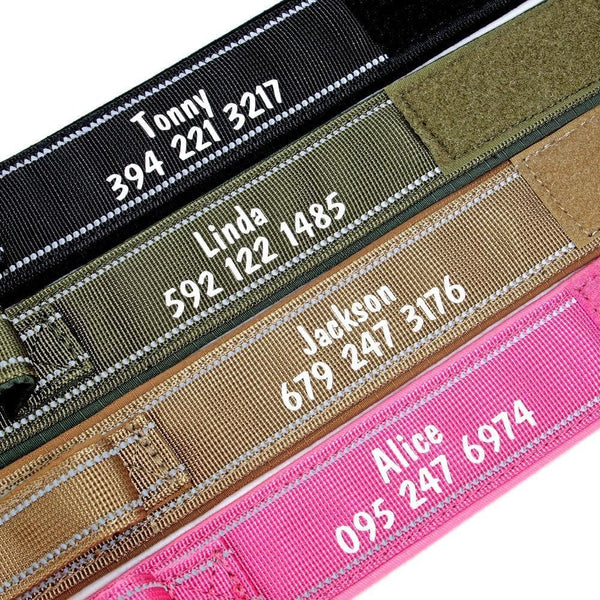 Load image into Gallery viewer, personalised dog collar with engraving of name and phone number
