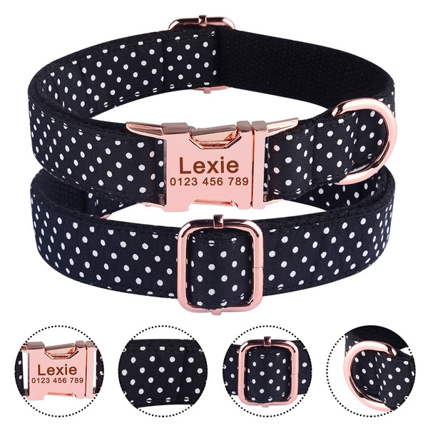 Load image into Gallery viewer, Sunday Best Black Polka - Personalised Collar
