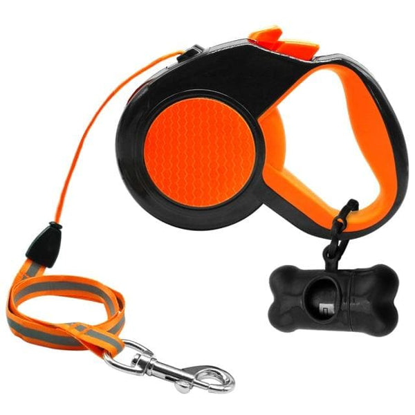 Load image into Gallery viewer, Traction Orange - 5m Retractable Leash with Bag Dispenser
